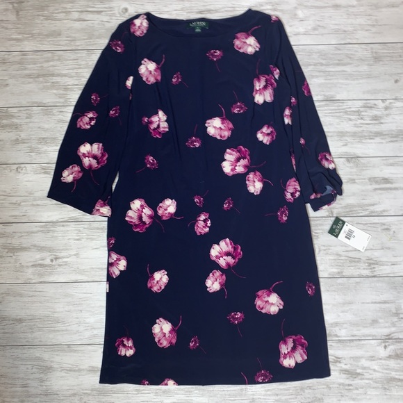 Lauren Ralph Lauren Dresses & Skirts - Lauren Ralph Lauren Navy Floral Dress 12 NWT